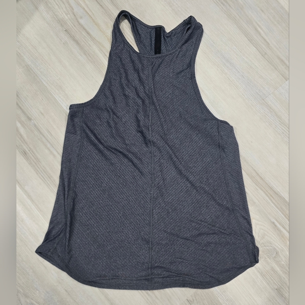 Lululemon Swiftly TechPin Striped Racerback Tank Top Dark Gray Size Aprox 8 See
